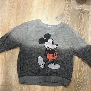 Junk Food Clothing Gray and Black Mickey Sweater
